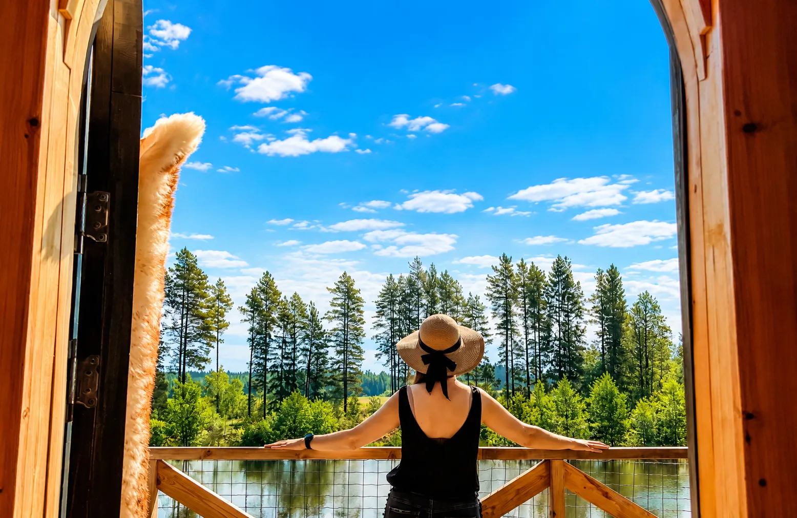 Dragon Treehouse with Hot Tub, Sauna, Private Lake & Deer Park