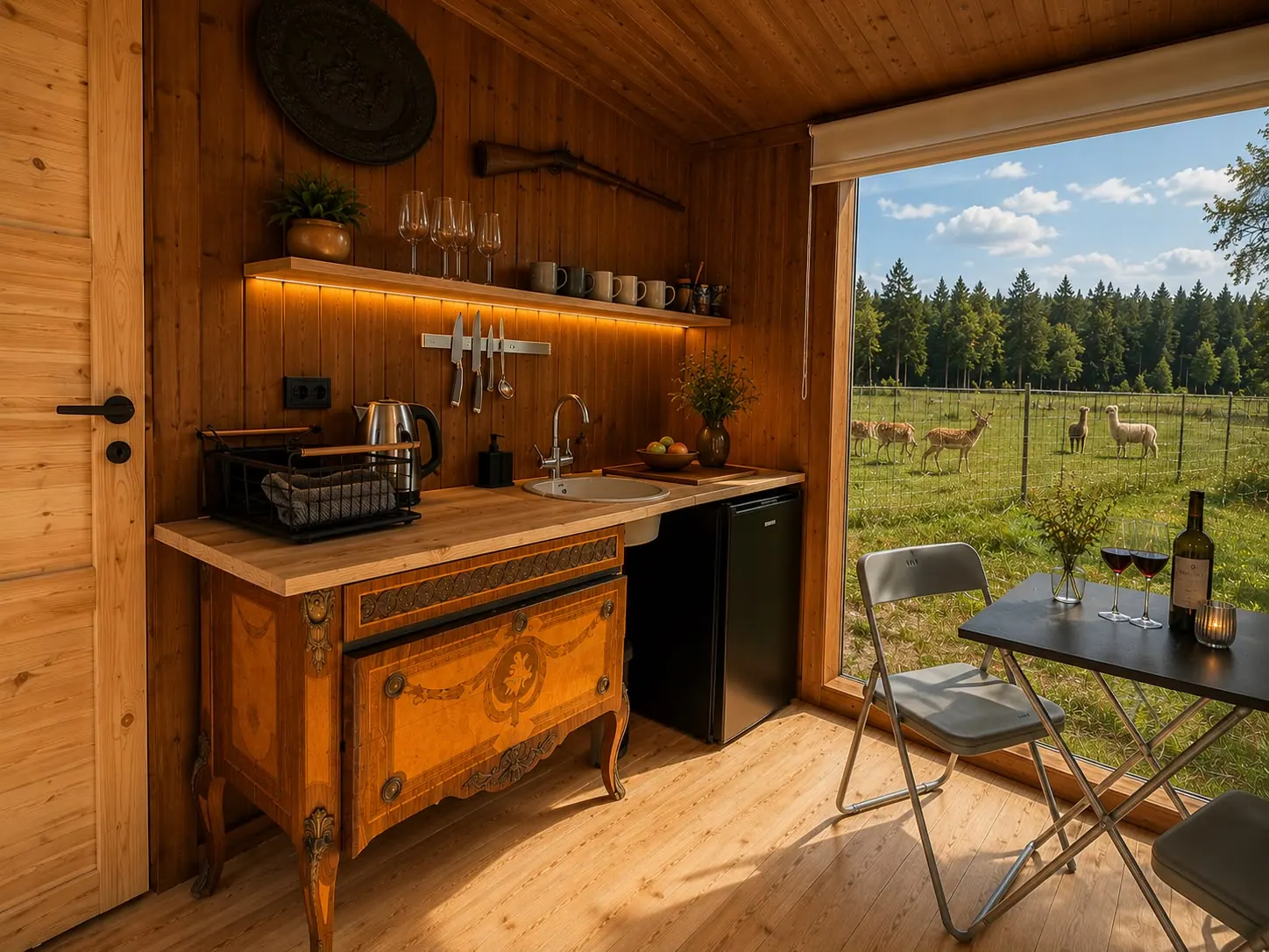 Glass Cabin by the Lake with Deer Park View — 5